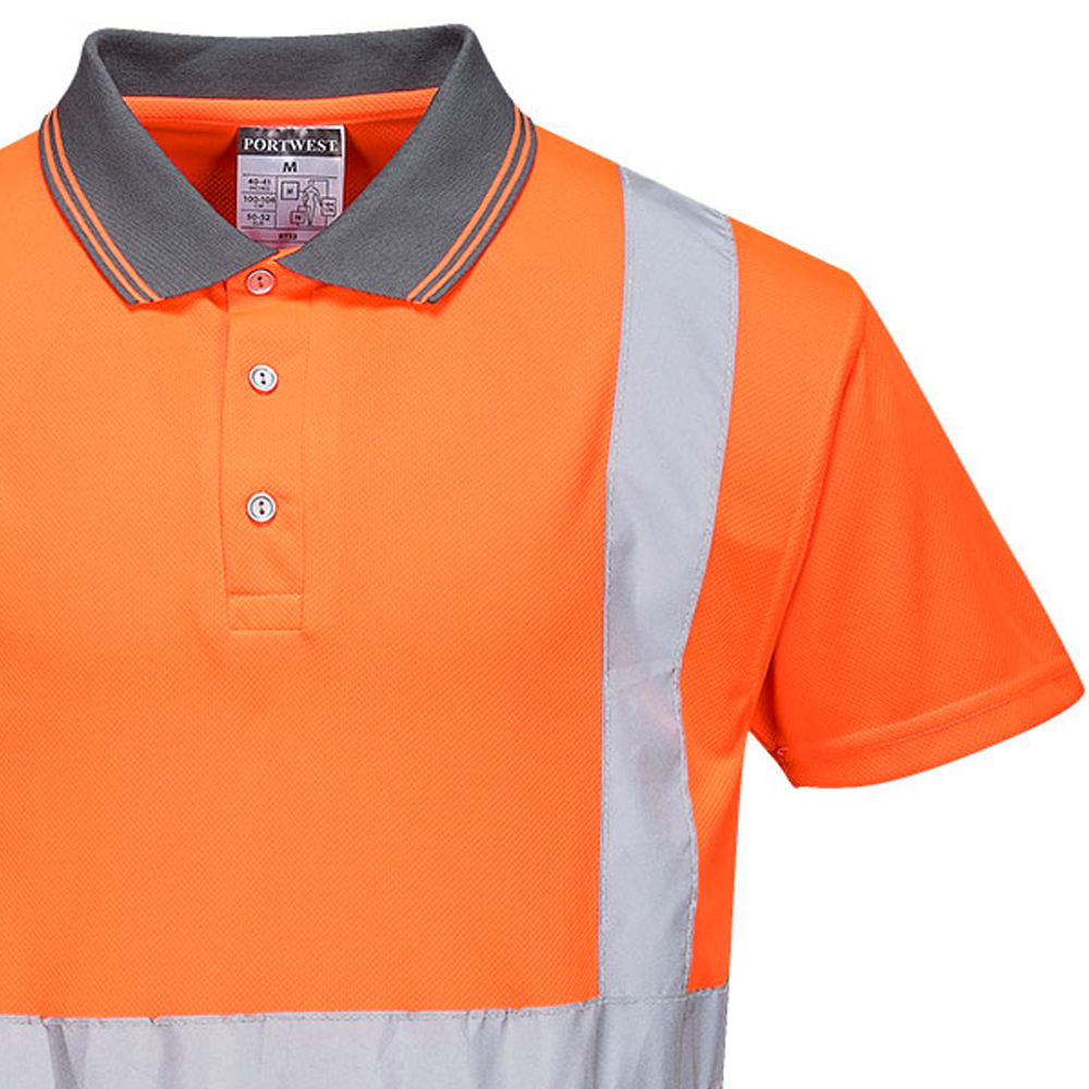 Orange Hi-Vis Polo Shirt Short Sleeved GO/RT top contrast collar RT22 